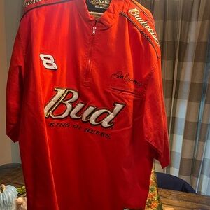 Vintage Dale JrBudweiser Red Racing Shirt with Logo